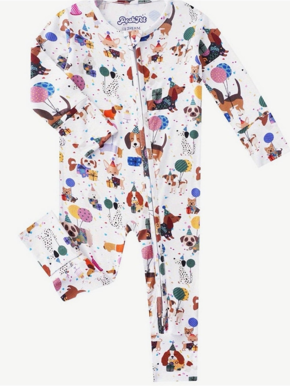Poshtot Kids' Animal Party Print One-Piece Pajamas
